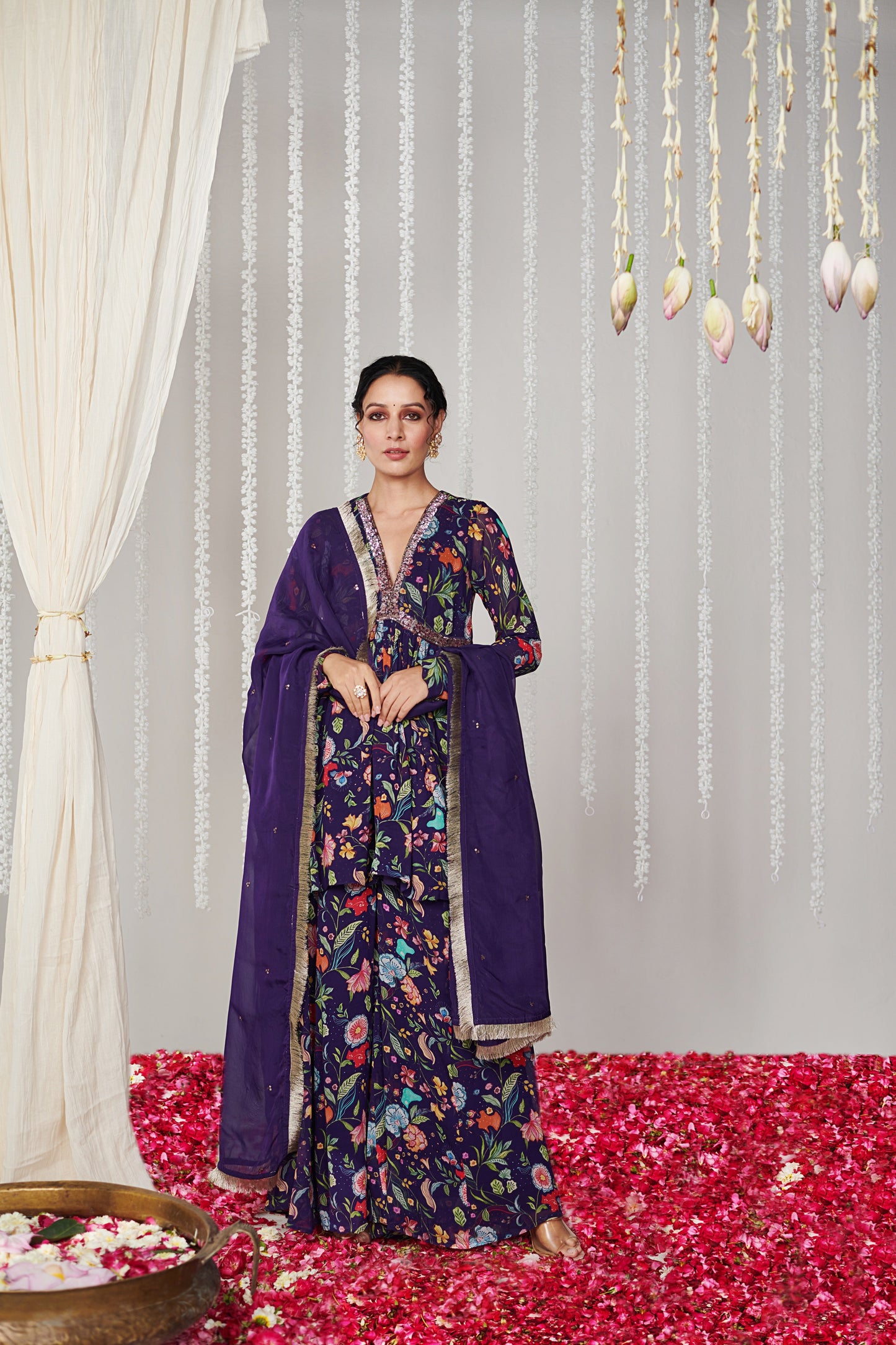 Purple Bagicha Sharara Set