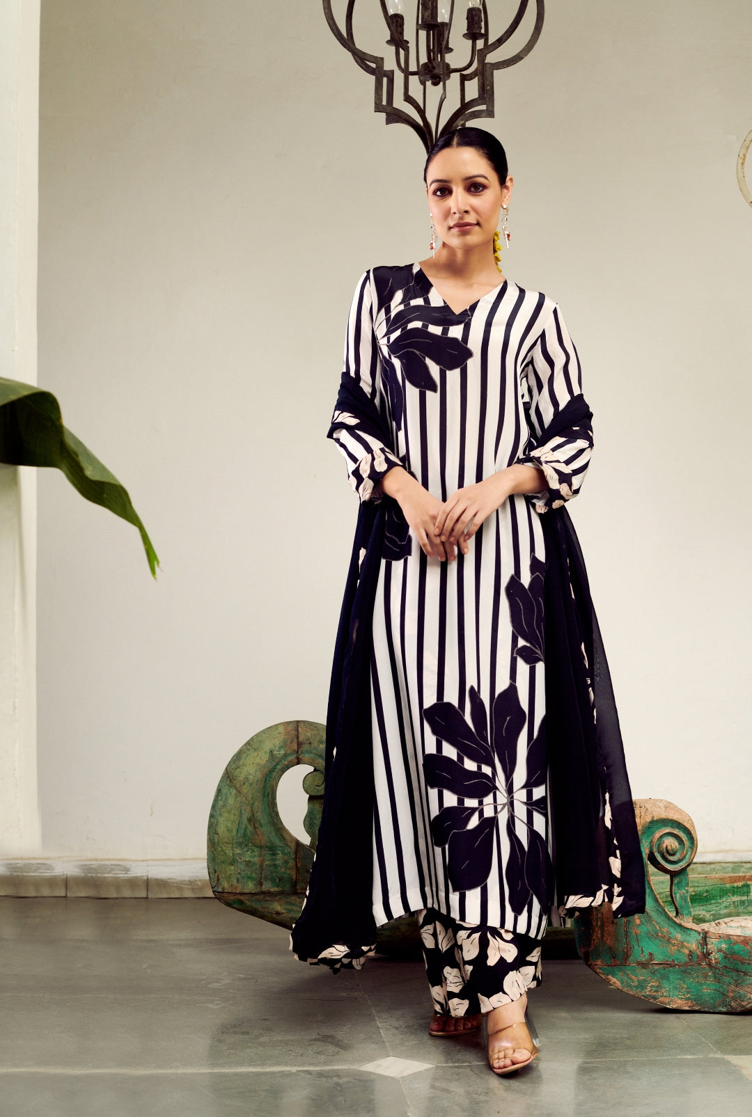 Summer Sorbet Floral and Stripe Kurta Set