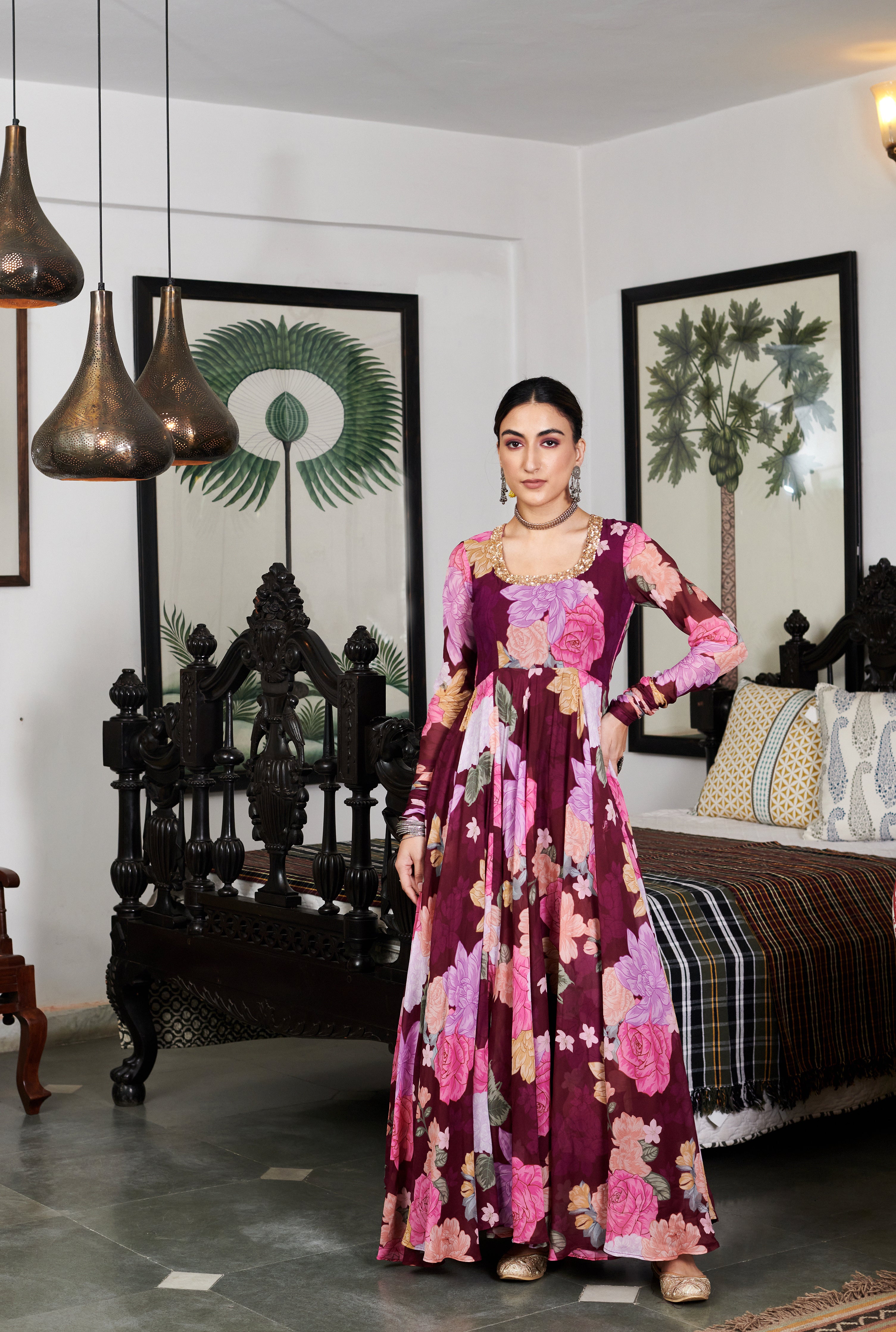 Nargis Floral Anarkali Set