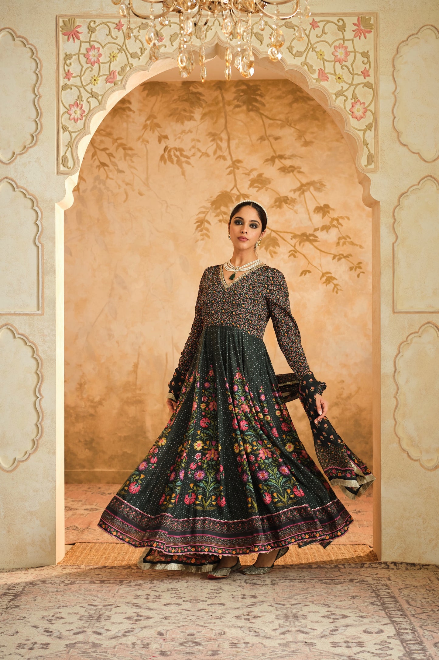 Raag floral placement Anarkali