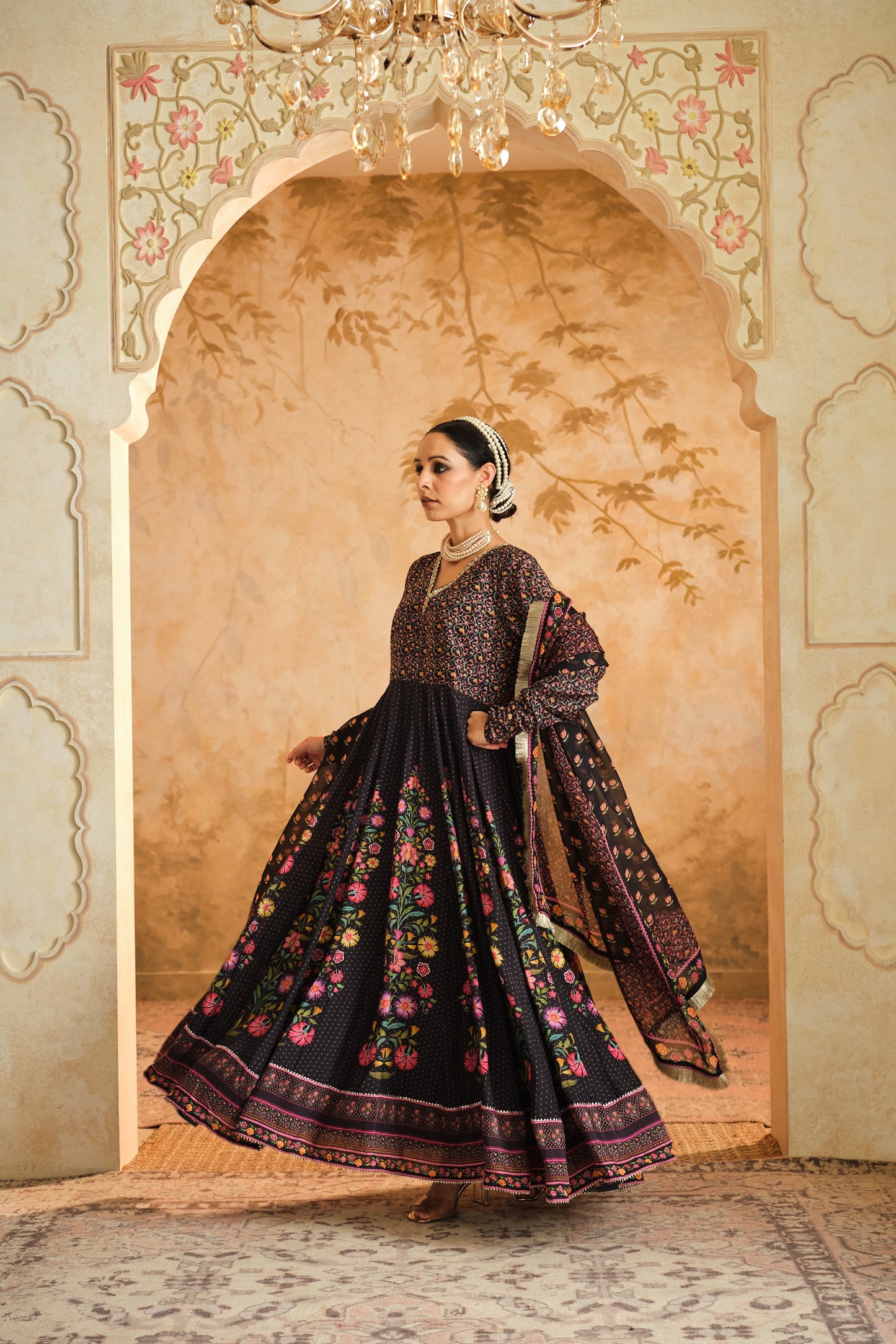 Raag floral placement Anarkali